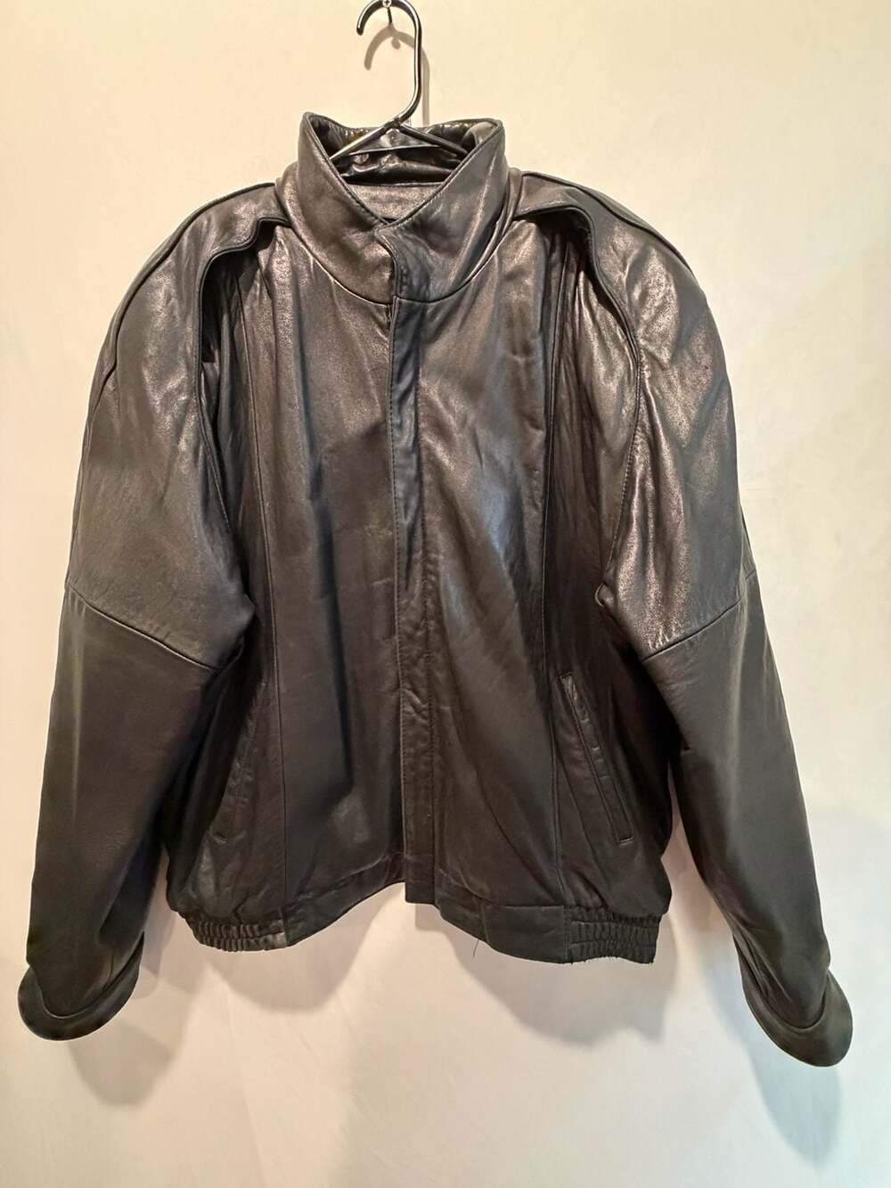 Vintage Tannery West Leather Jacket Size XL Black Bomber